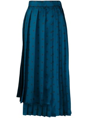 Fendi Karligraphy motif pleated skirt - Blue