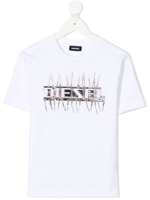 Diesel Kids logo embellished T-shirt - White