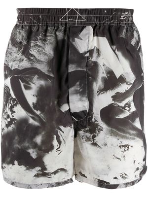 Rick Owens DRKSHDW Dolphin photographic-print shorts - Black
