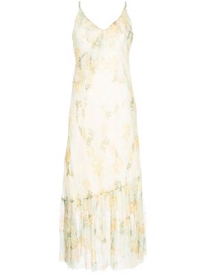 We Are Kindred Belle rose-print bias midi dress - Neutrals