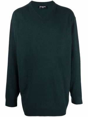 Balenciaga V-neck cashmere jumper - Green