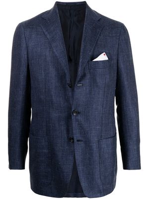 Kiton patch pocket single-breasted blazer - Blue