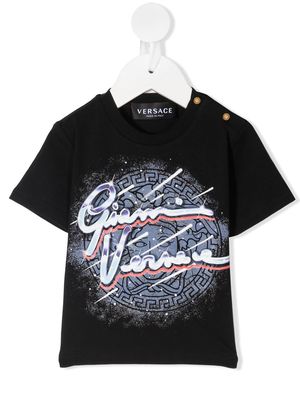 Versace Kids logo-print T-shirt - Black