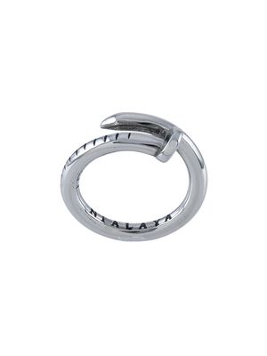 Nialaya Jewelry Dorje engraved nail ring - Silver