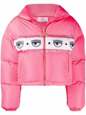 Chiara Ferragni logo-print zip-up puffer jacket - Pink