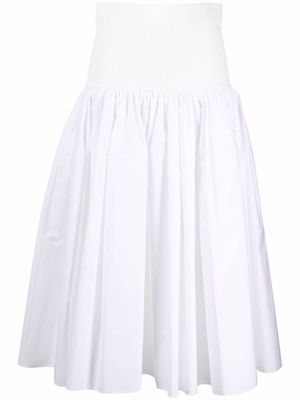 Alexander McQueen corset-waist hybrid midi skirt - White