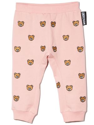 Moschino Kids Teddy Bear-embroidered track pants - Pink