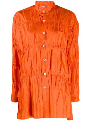 Issey Miyake Pre-Owned crushed effect shirt - Orange