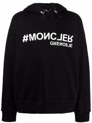 Moncler Grenoble logo-print cotton hoodie - Black