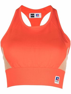 BOSS racerback cropped sports top - Orange