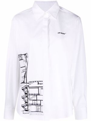 Off-White graphic-print long-sleeve shirt