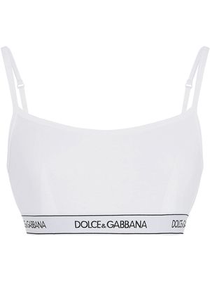 Dolce & Gabbana logo-tape crop top - White