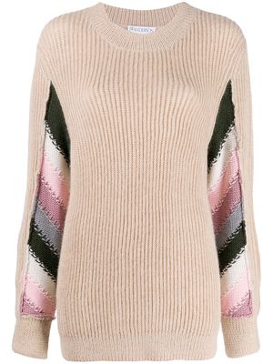 JW Anderson striped detail knitted sweater - Neutrals