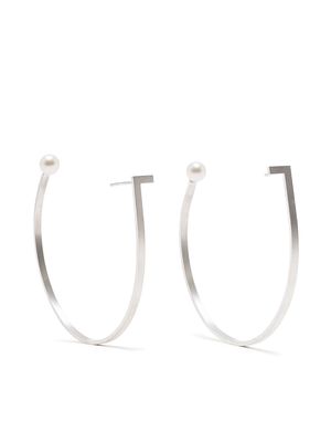 Hsu Jewellery Unfinishing Line big hoop earrings - Silver