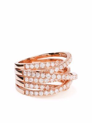 LEO PIZZO 18kt rose gold diamond Waves ring - Pink