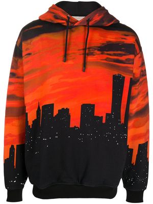 Buscemi city scape print hoodie - Black