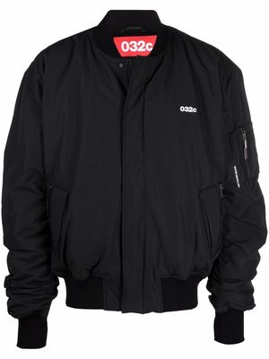 032c logo-print bomber jacket - Black