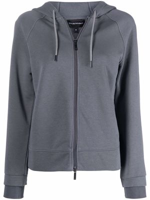 Emporio Armani graphic logo-printed hoodie - Grey