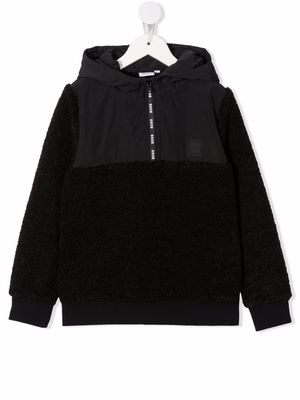 BOSS Kidswear shearling-effect hoodie - Black