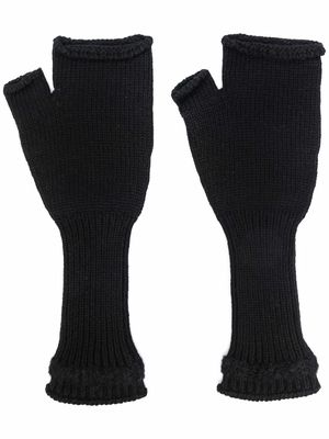 Barrie fingerless cashmere gloves - Black
