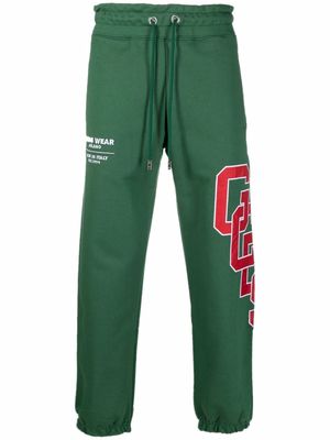 Gcds logo-embroidered cotton track pants - Green
