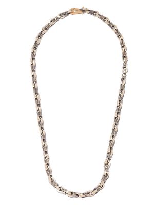 hum 18kt yellow gold and sterling silver hook chain necklace