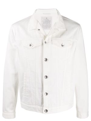 Brunello Cucinelli slim-fit denim jacket - White