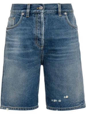 Prada distressed denim Bermuda shorts - Blue