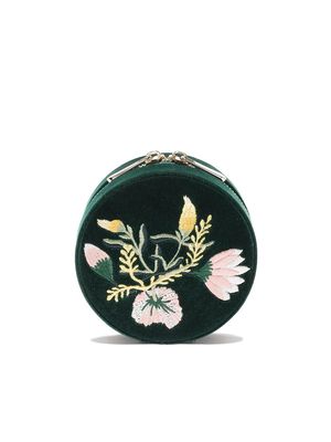 WOLF floral round jewellery box - FOREST GREEN