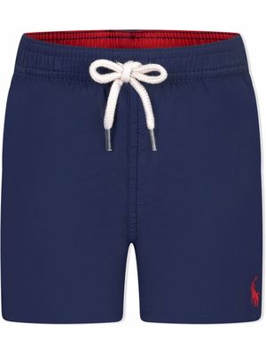 Ralph Lauren Kids Polo Pony drawstring swimming shorts - Blue