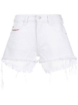 Diesel frayed denim shorts - White