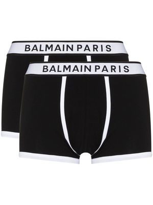 Balmain logo-waistband set of two boxer shorts - Black