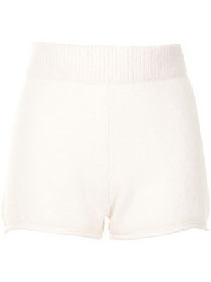 Onefifteen high-waisted knitted shorts - White