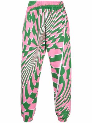 Stella McCartney x Ed Curtis geometric pattern track pants - Green