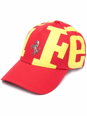Ferrari all-over logo print baseball cap - Red