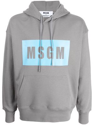 MSGM logo print hoodie - Grey