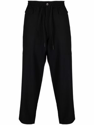 Y-3 straight-leg wool-blend trousers - Black