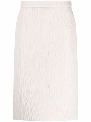 Stella Nova embroidered midi skirt - Neutrals