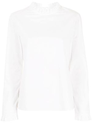 Sara Lanzi Ruffled long-sleeve blouse - White