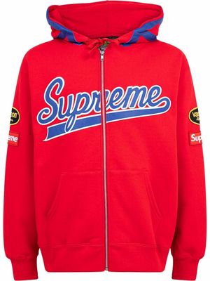Supreme x Vanson Leathers Spider zip-up hoodie - Red