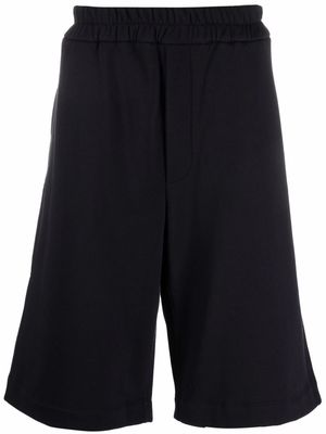 Jil Sander long cotton track shorts - Blue