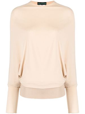 Herve L. Leroux long-sleeve draped blouse - Neutrals