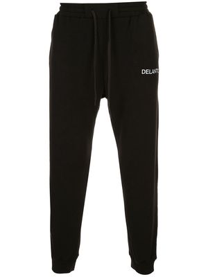 Delantic logo embroidered trackpants - Black