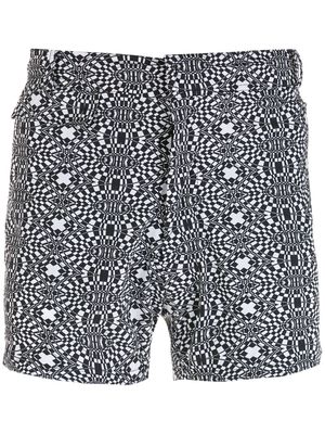 Amir Slama striped geometric print shorts - Black