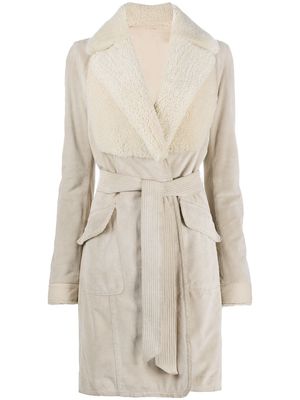 Gianfranco Ferré Pre-Owned 2007 belted knee-length coat - Neutrals