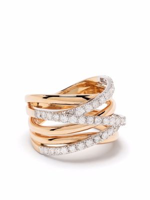 LEO PIZZO 18kt gold diamond Waves ring - Pink