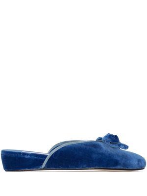Olivia Morris At Home Daphne velvet slippers - Blue