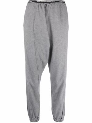 R13 drop-crotch tapered trousers - Grey