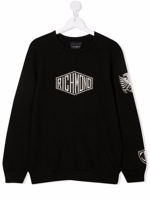 John Richmond Junior TEEN logo-embroidered sweatshirt - Black