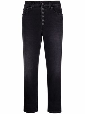 DONDUP button-fastening cropped trousers - Black